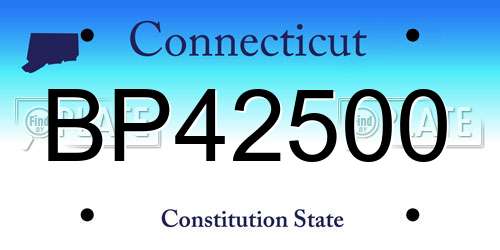 BP42500 Connecticut License Plate