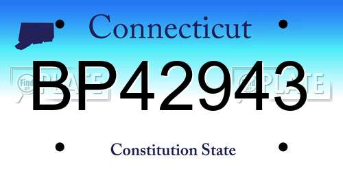BP42943 Connecticut License Plate