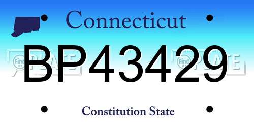 BP43429 Connecticut License Plate