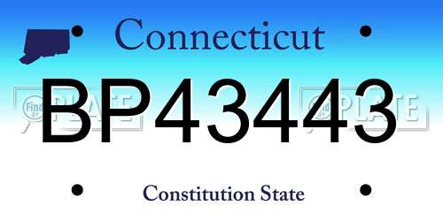 BP43443 Connecticut License Plate