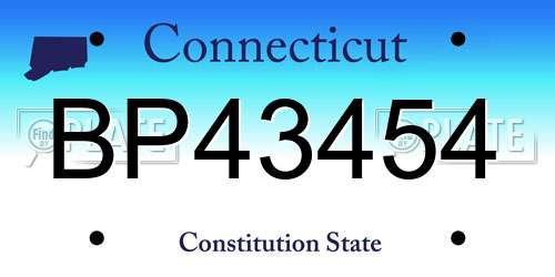 BP43454 Connecticut License Plate