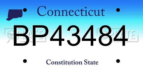 BP43484 Connecticut License Plate