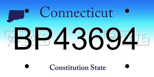 BP43694 Connecticut License Plate