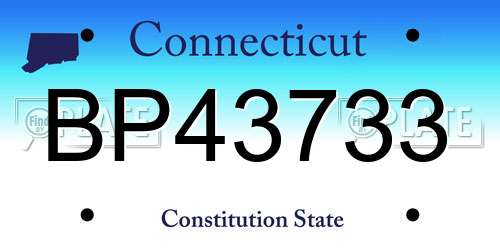 BP43733 Connecticut License Plate
