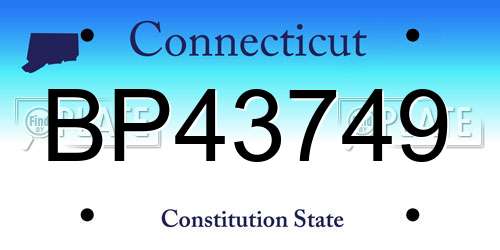 BP43749 Connecticut License Plate