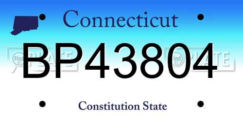 BP43804 Connecticut License Plate