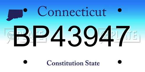 BP43947 Connecticut License Plate