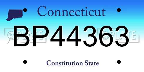 BP44363 Connecticut License Plate