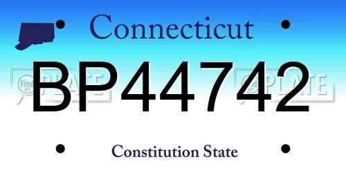 BP44742 Connecticut License Plate