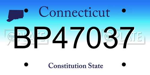 BP47037 Connecticut License Plate