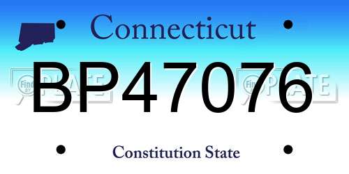 BP47076 Connecticut License Plate