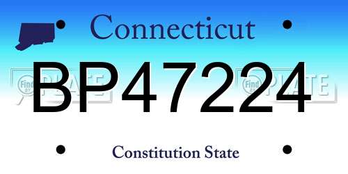 BP47224 Connecticut License Plate