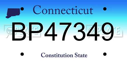 BP47349 Connecticut License Plate