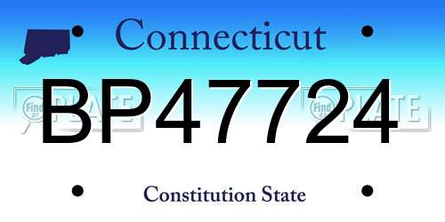 BP47724 Connecticut License Plate