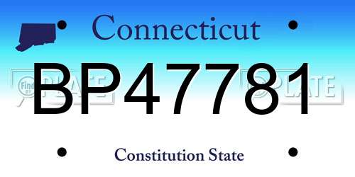 BP47781 Connecticut License Plate