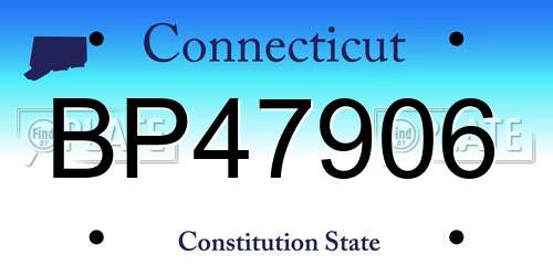 BP47906 Connecticut License Plate
