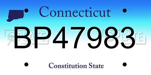 BP47983 Connecticut License Plate