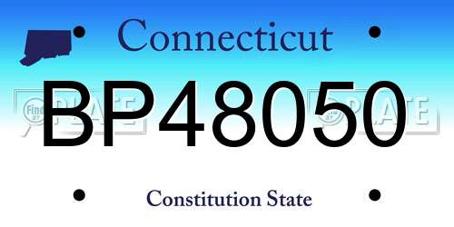 BP48050 Connecticut License Plate