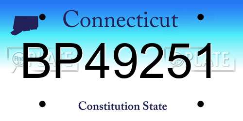 BP49251 Connecticut License Plate