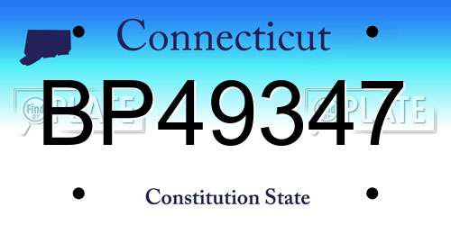 BP49347 Connecticut License Plate