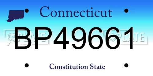 BP49661 Connecticut License Plate