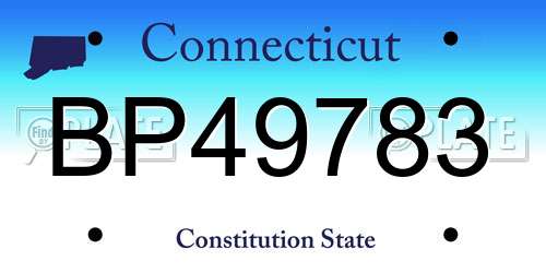 BP49783 Connecticut License Plate