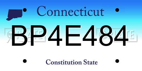 BP4E484 Connecticut License Plate