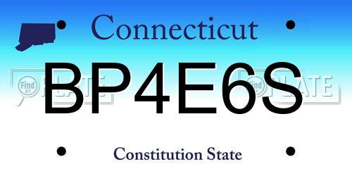 BP4E6S Connecticut License Plate