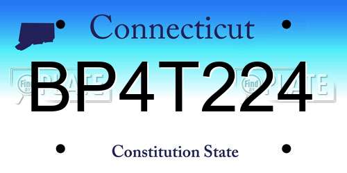 BP4T224 Connecticut License Plate