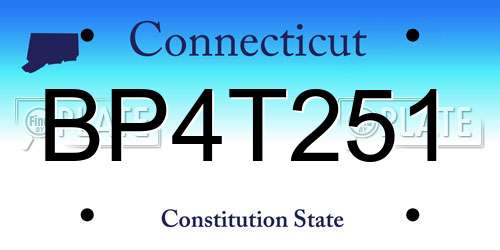 BP4T251 Connecticut License Plate