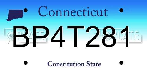 BP4T281 Connecticut License Plate