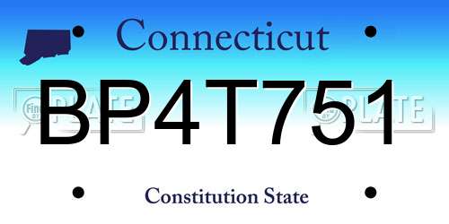 BP4T751 Connecticut License Plate