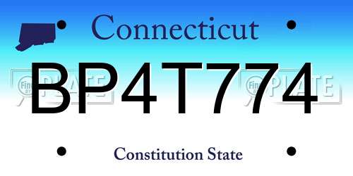 BP4T774 Connecticut License Plate
