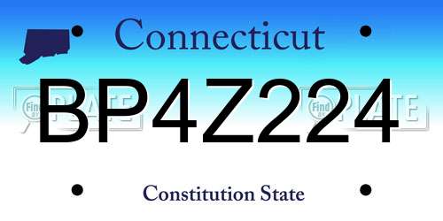 BP4Z224 Connecticut License Plate