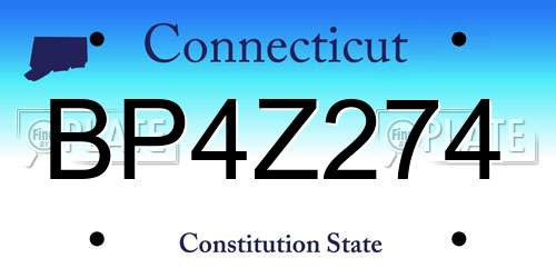 BP4Z274 Connecticut License Plate