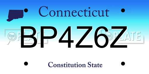 BP4Z6Z Connecticut License Plate