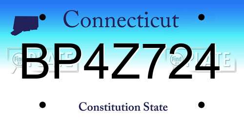 BP4Z724 Connecticut License Plate
