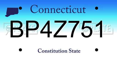BP4Z751 Connecticut License Plate