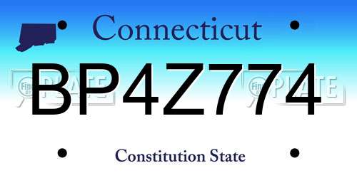 BP4Z774 Connecticut License Plate