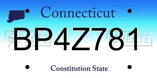 BP4Z781 Connecticut License Plate