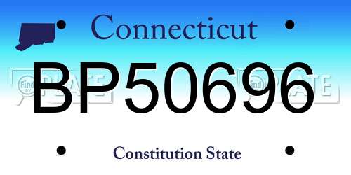 BP50696 Connecticut License Plate