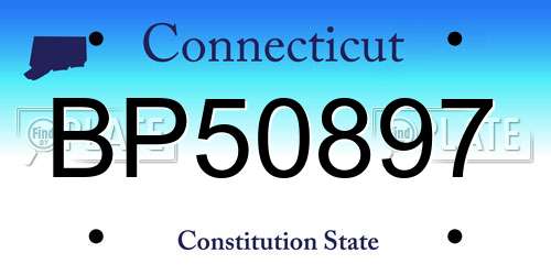 BP50897 Connecticut License Plate