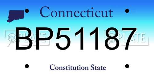 BP51187 Connecticut License Plate