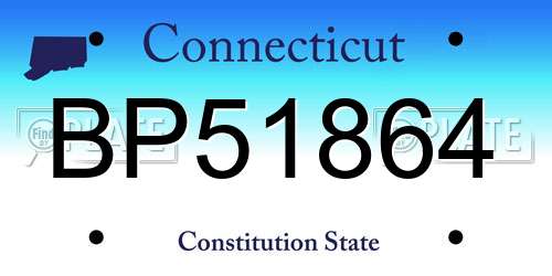 BP51864 Connecticut License Plate