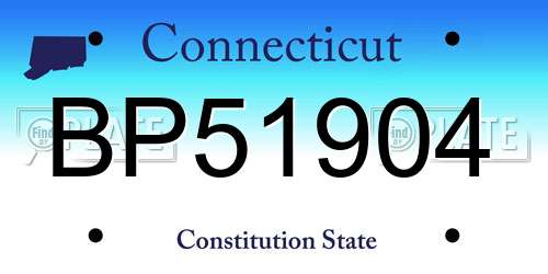 BP51904 Connecticut License Plate