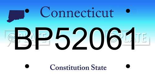 BP52061 Connecticut License Plate