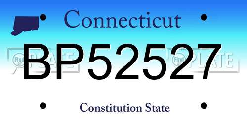 BP52527 Connecticut License Plate