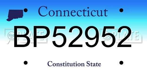 BP52952 Connecticut License Plate