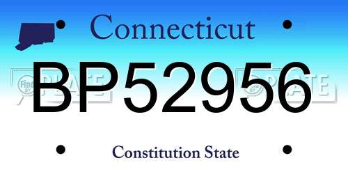 BP52956 Connecticut License Plate