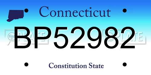 BP52982 Connecticut License Plate